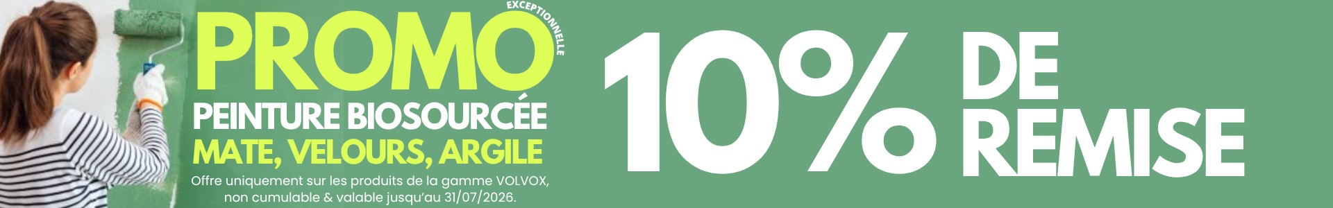 -10% sur toutes nos peintures Volvox